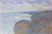 On the Cliff near Dieppe,Overcast Skies, Claude Monet